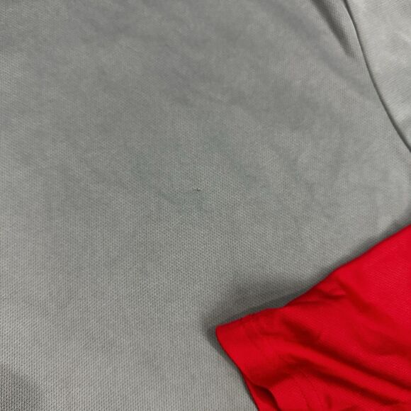 Athletic Works DriWorks Knit Shirt Mens Sz L /XL Gray Red Short Sleeve Crew Neck - Picture 9 of 15